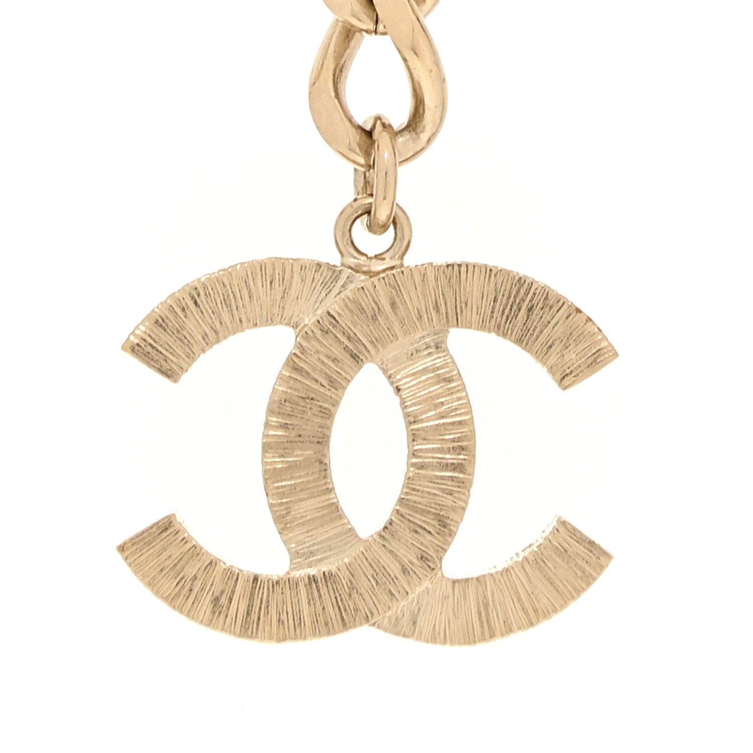 Chanel Lambskin Pearl Logo Chain Necklace Black Gold 6 of 6
