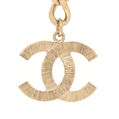 Chanel Lambskin Pearl Logo Chain Necklace Black Gold 6 of 6
