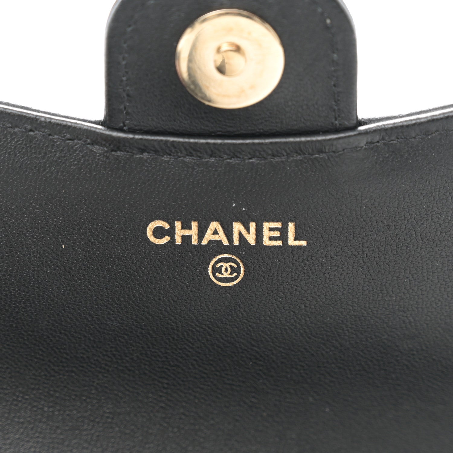 Chanel Lambskin Patent Calfskin Quilted Flap Phone Holder With Chain Black 6 of 11