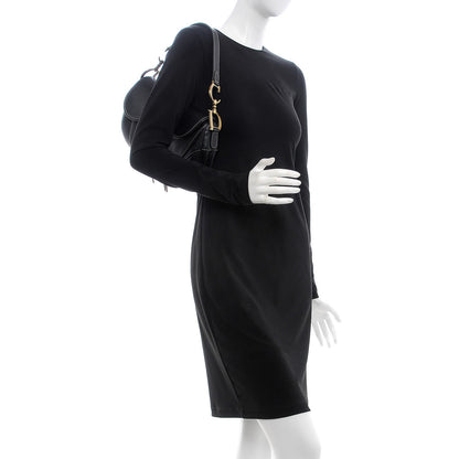 Christian Dior Calfskin Double Saddle Bag Black 2 of 7