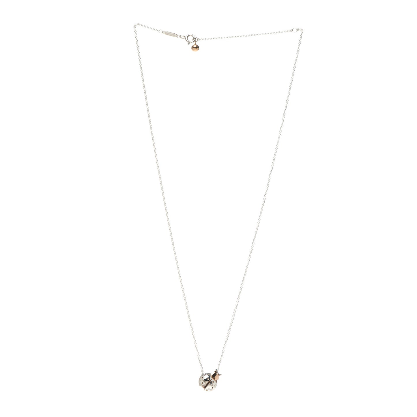 Sterling Silver 18K Rose Gold Return to Tiffany Love Bugs Ladybug Pendant Necklace