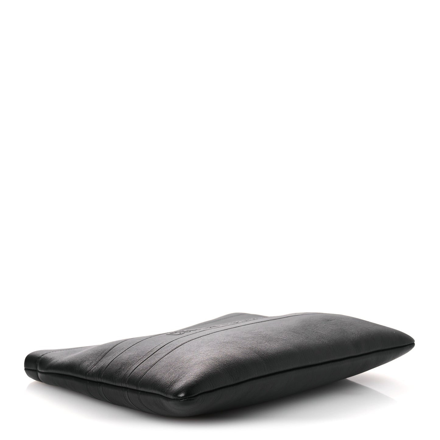 Calfskin Medium Diordouble Zip Pouch Black