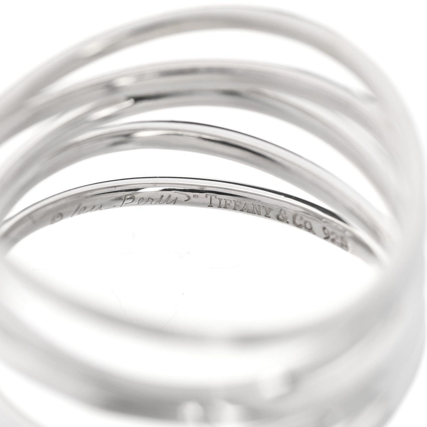 Tiffany Sterling Silver Elsa Peretti 5 Row Wave Ring 50 5.25 4 of 4