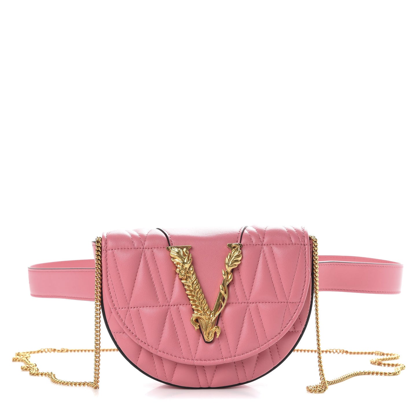 Nappa Quilted Virtus Belt Bag Pink