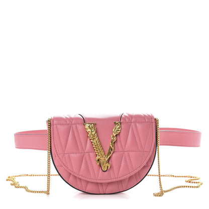 Versace Nappa Quilted Virtus Belt Bag Pink 1 of 9