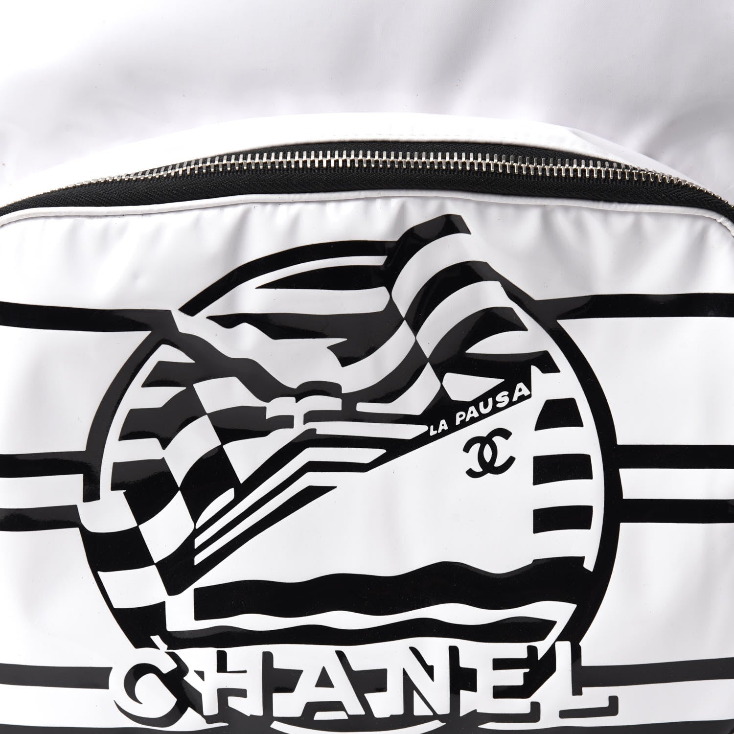 Chanel Vinyl La Pausa Bay Backpack White 9 of 9