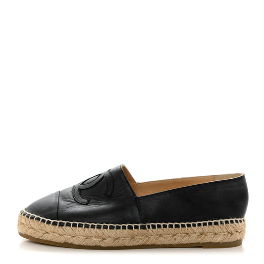 Lambskin CC Espadrilles 39 Black