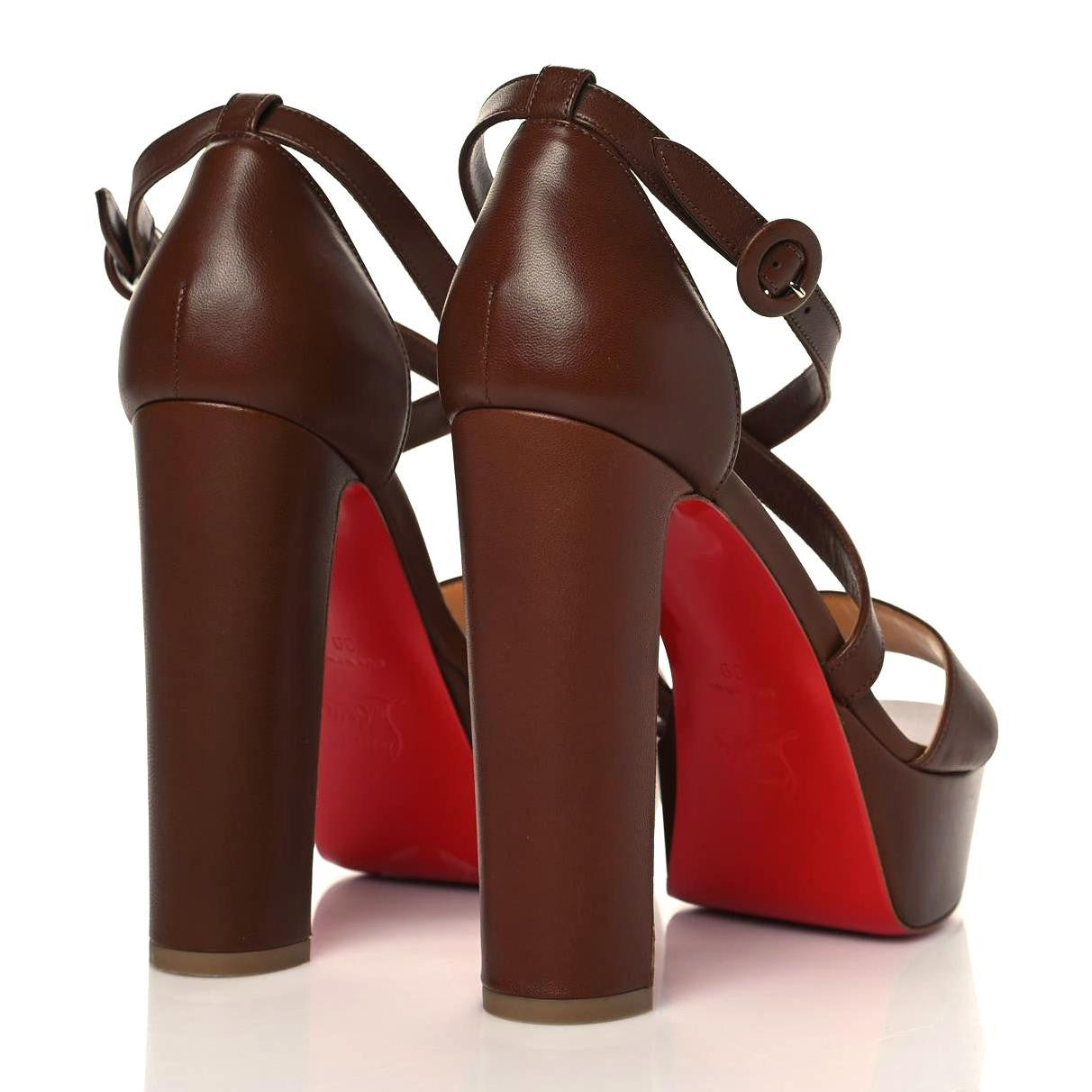 Christian Louboutin Nappa Loubi Bee Alta 130 Sandals 39 Cuoio 4 of 7