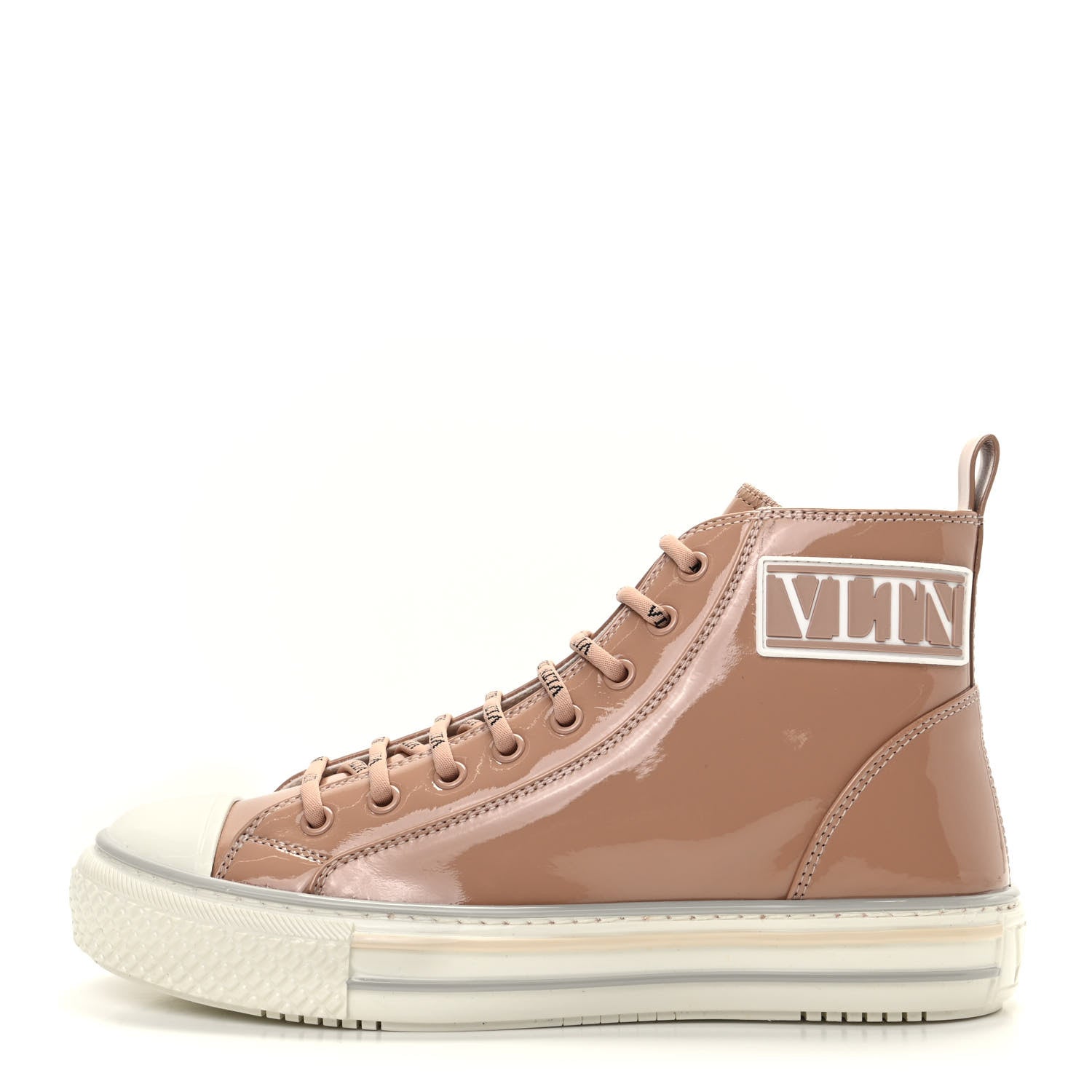 Valentino Garavani Patent Calfskin Womens Giggies High Top Sneakers 38.5 Rose Cannelle 1 of 7