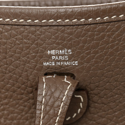 Hermes Taurillon Clemence Amazone Evelyne TPM Etoupe Bleu Indigo 6 of 10