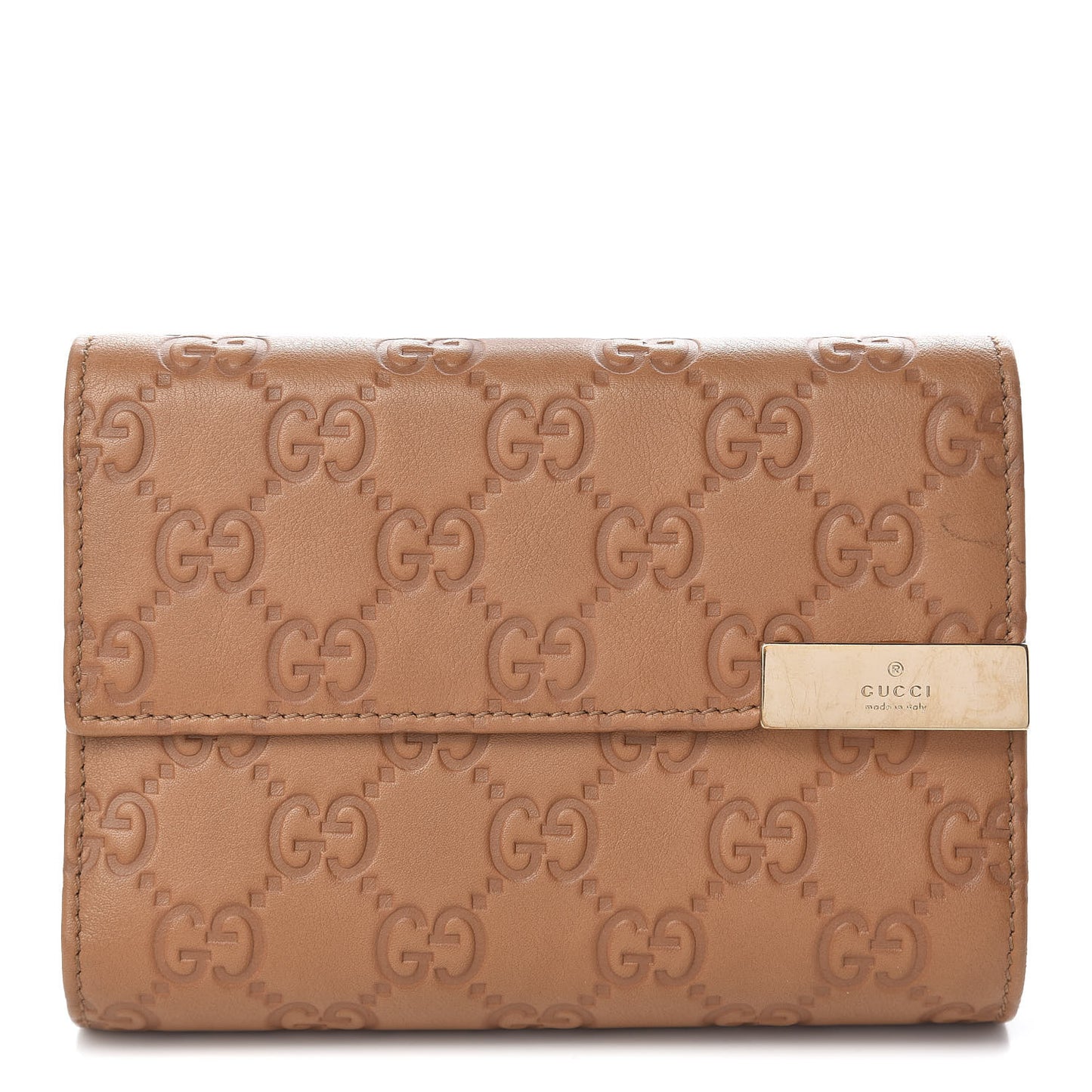 Guccissima Signature Dice Compact Trademark Wallet New Banana