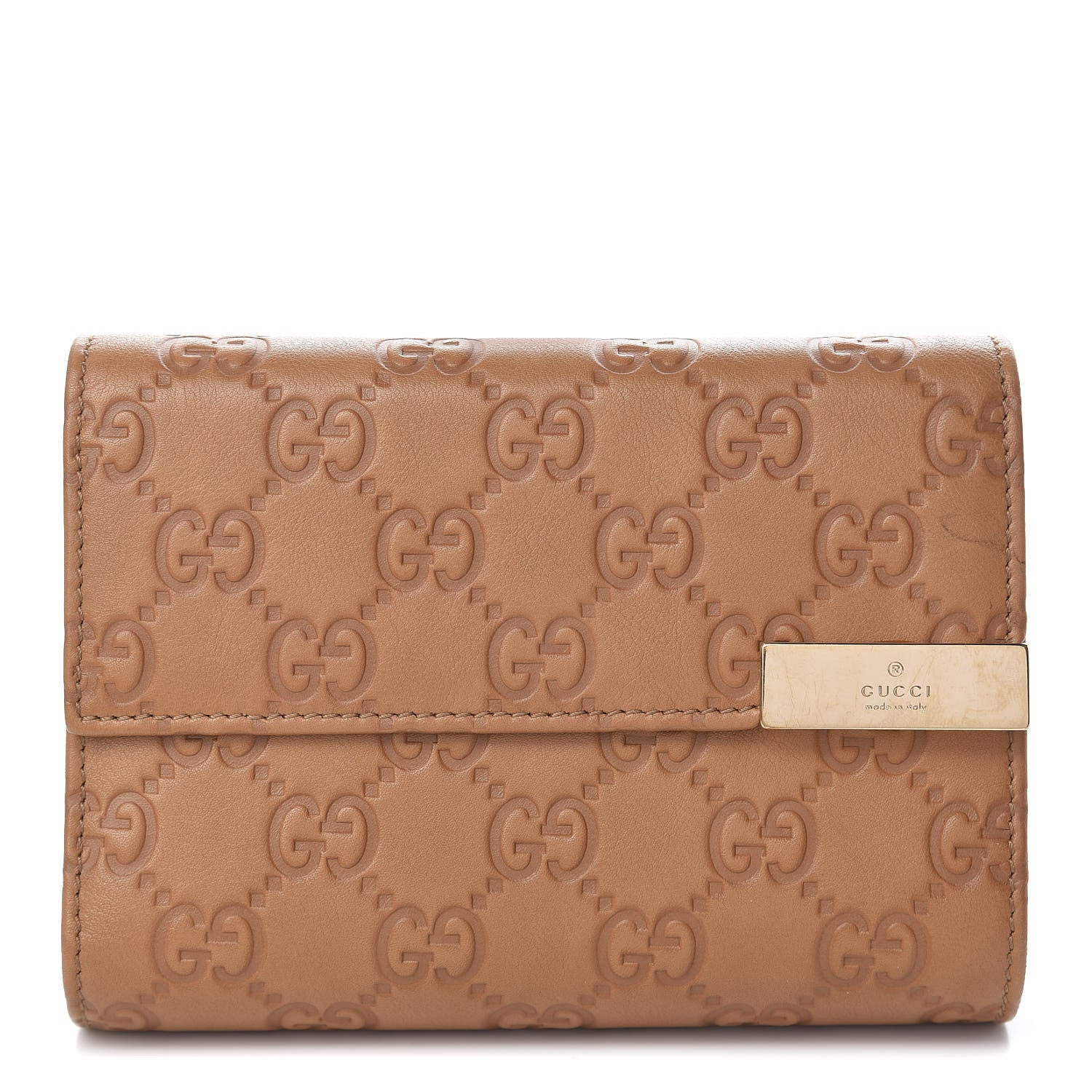 Gucci Guccissima Signature Dice Compact Trademark Wallet New Banana 1 of 11
