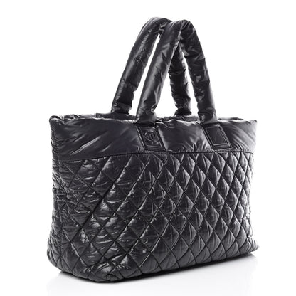 Chanel Nylon Quilted Large Coco Cocoon Tote Black 3 of 9