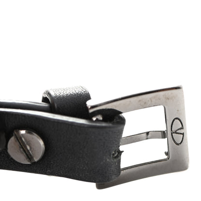 Valentino Garavani Calfskin Crystal Macro Rockstud Bracelet Black 5 of 9