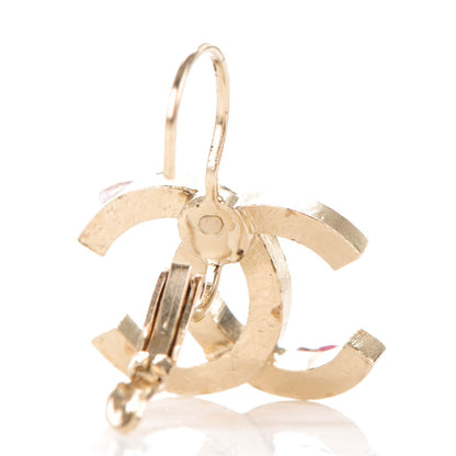 Chanel Stone CC Dangle Earrings Light Gold 4 of 5