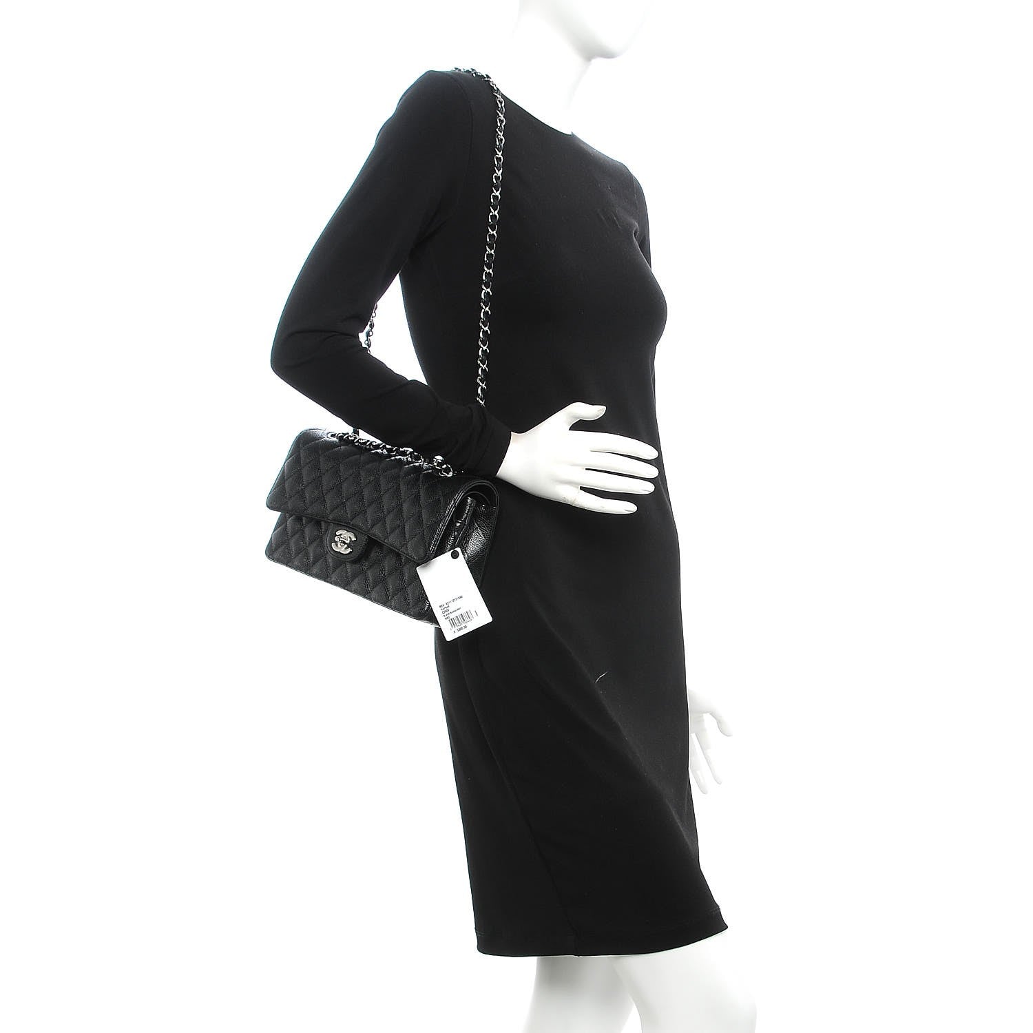 Chanel Caviar Quilted Medium Double Flap Black 2 of 9