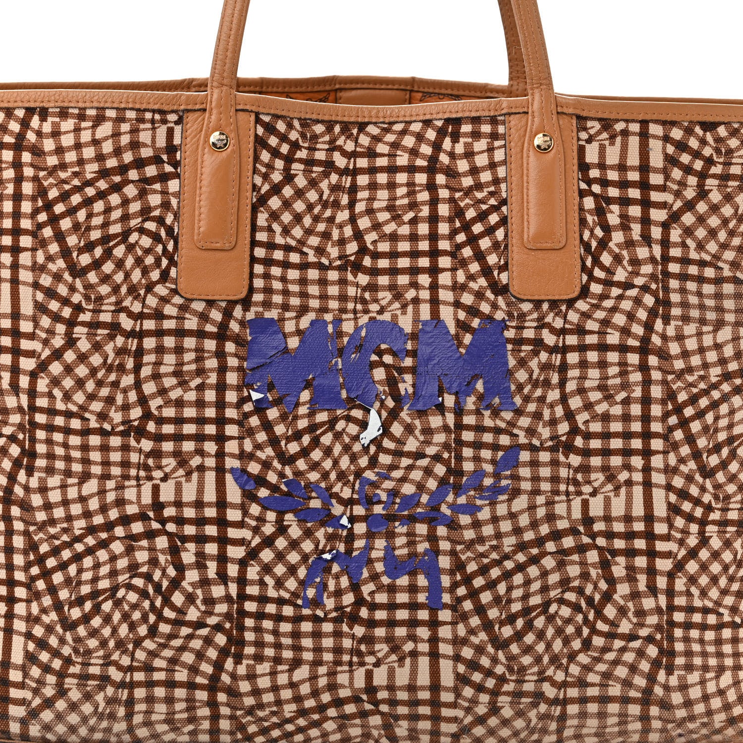 MCM Visetos Large Liz Reversible Shopper Tote Cognac 11 of 24