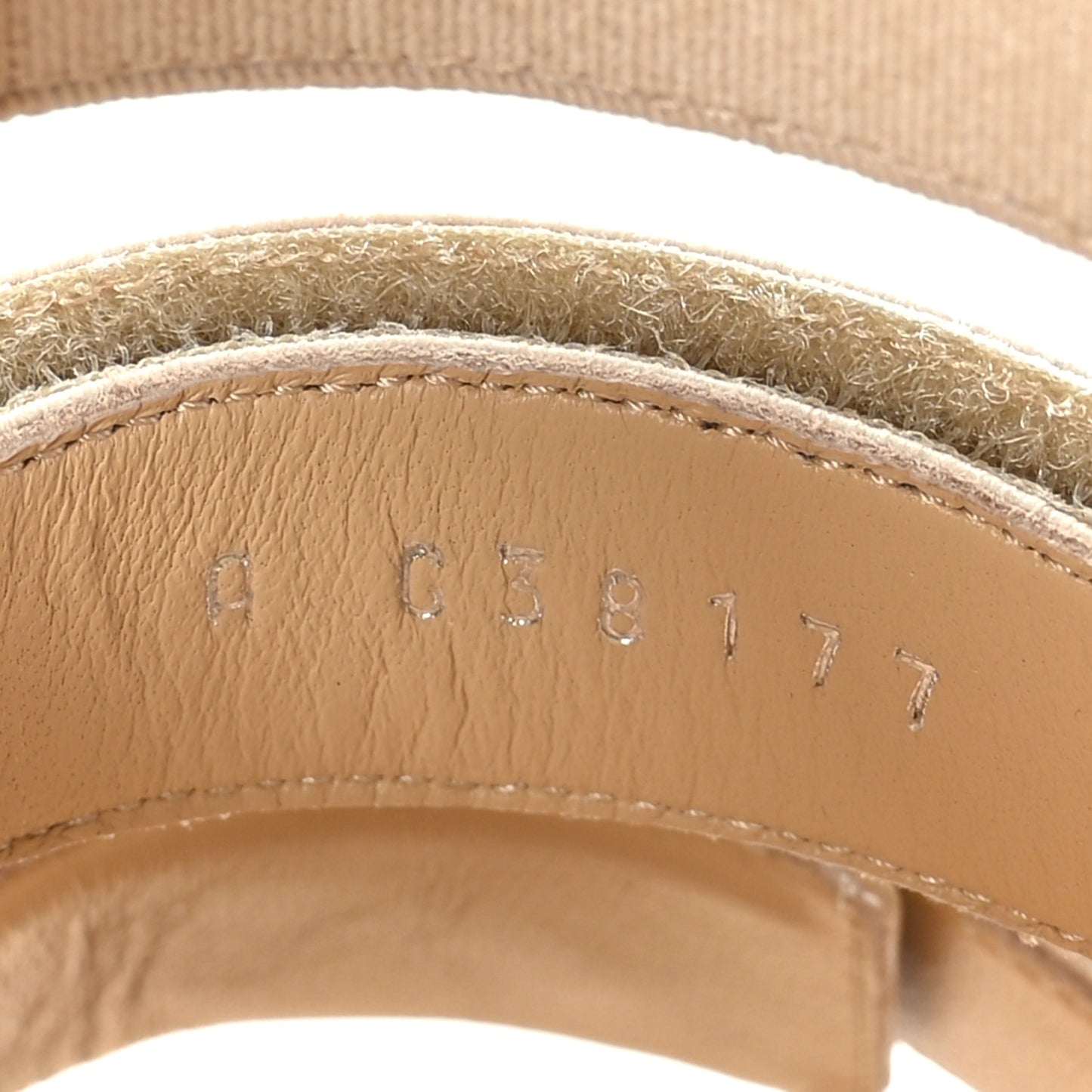 Stretch Fabric Lambskin CC Flat Sandals 41 Beige