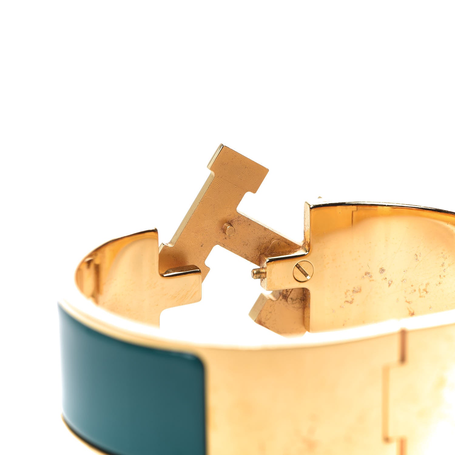 Hermes Enamel Wide Clic Clac H Bracelet PM Malachite 4 of 7