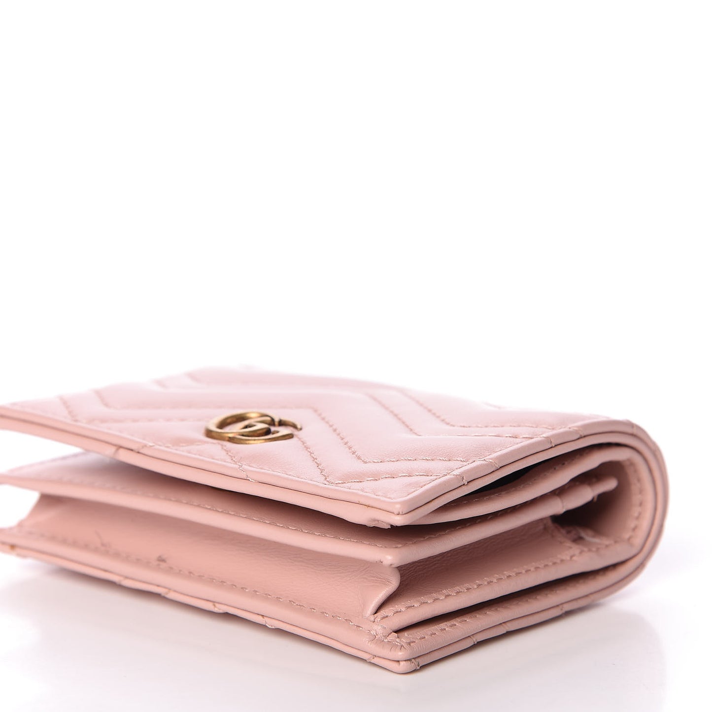 Calfskin Matelasse GG Marmont Card Case Wallet Perfect Pink