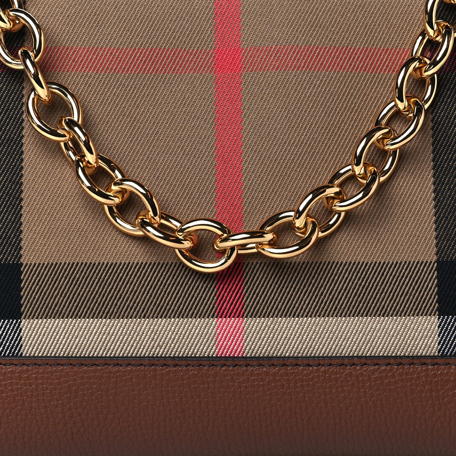 Burberry Derby House Check Abingdon Convertible Clutch Tan 8 of 10
