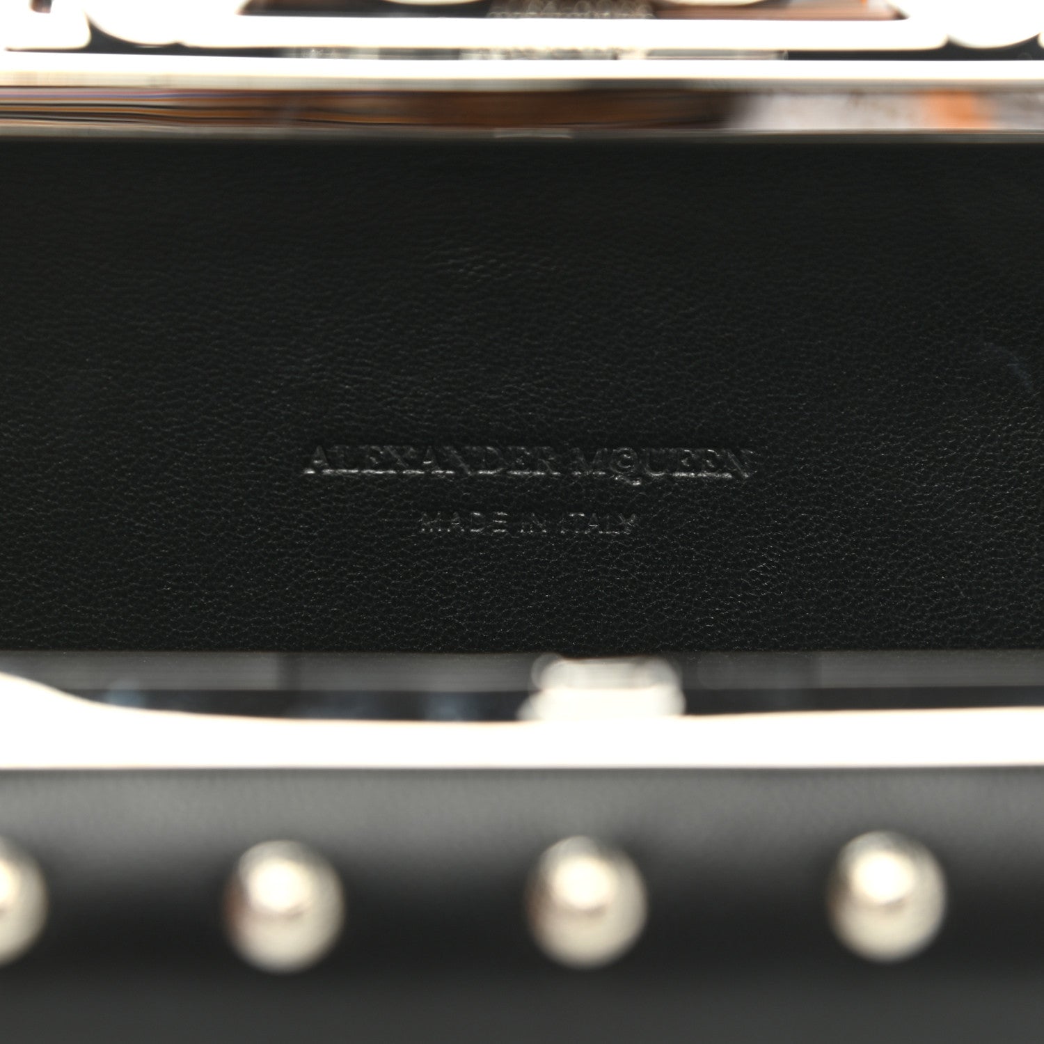 Alexander McQueen Nappa Studded Skull Knuckle Box Clutch Black 6 of 7