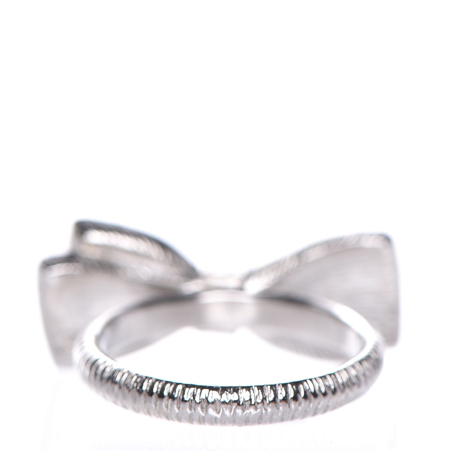 Crystal Bow Ring 7 Black Silver