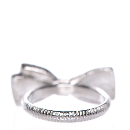 Chanel Crystal Bow Ring 7 Black Silver 3 of 5