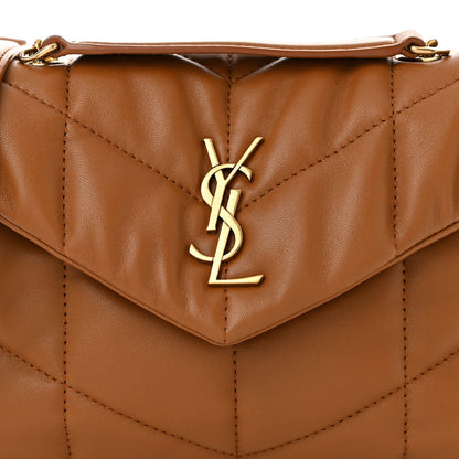 Saint Laurent Lambskin Quilted Toy Loulou Puffer Monogram Chain Satchel Dark Cork 8 of 10