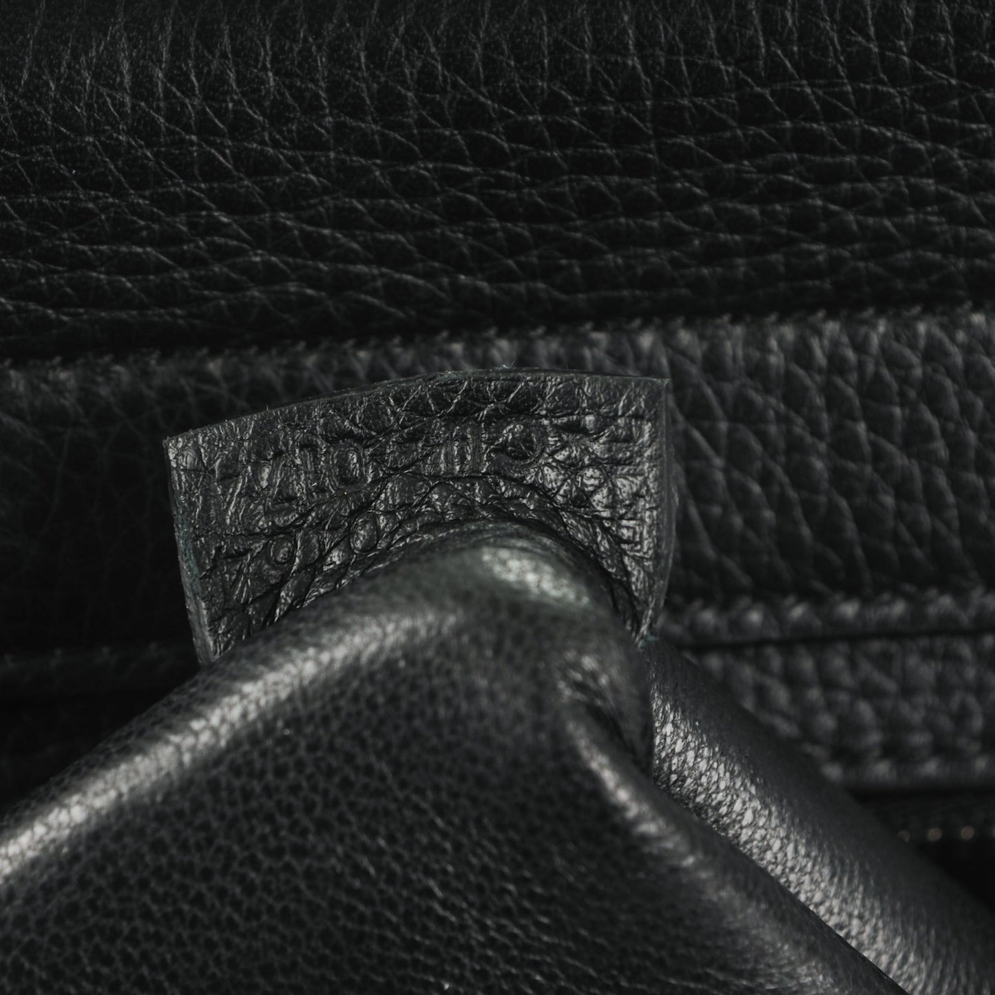 Drummed Calfskin Suede Small Trapeze Black