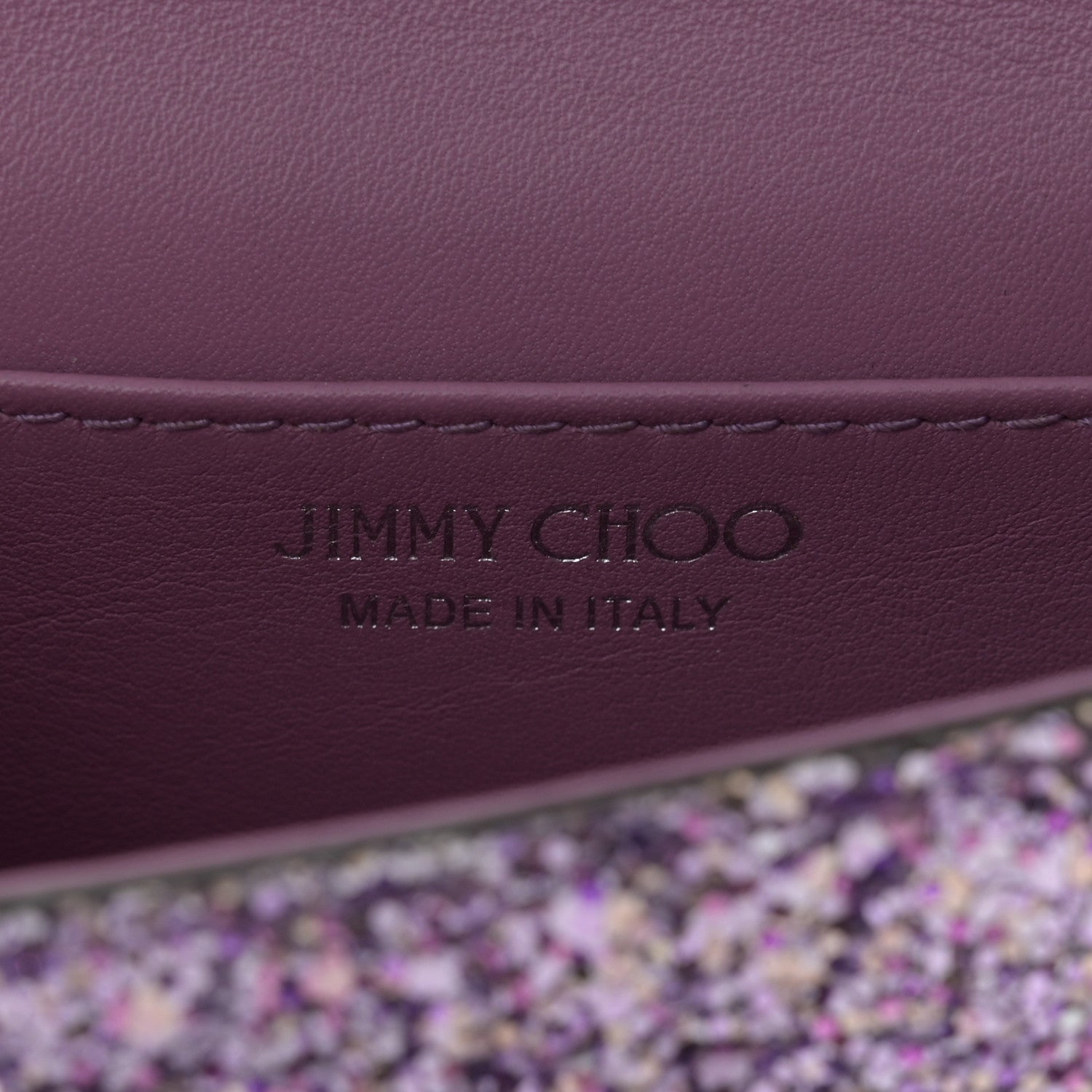 Jimmy Choo Coarse Glitter Mini Paris Crossbody Pink Violet 5 of 9