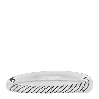 David Yurman Sterling Silver Diamond 17mm Pure Form Smooth Bangle Bracelet 2 of 4