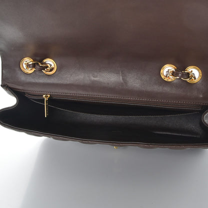 Chanel Lambskin Quilted Jumbo Single Flap Dark Brown 6 of 12