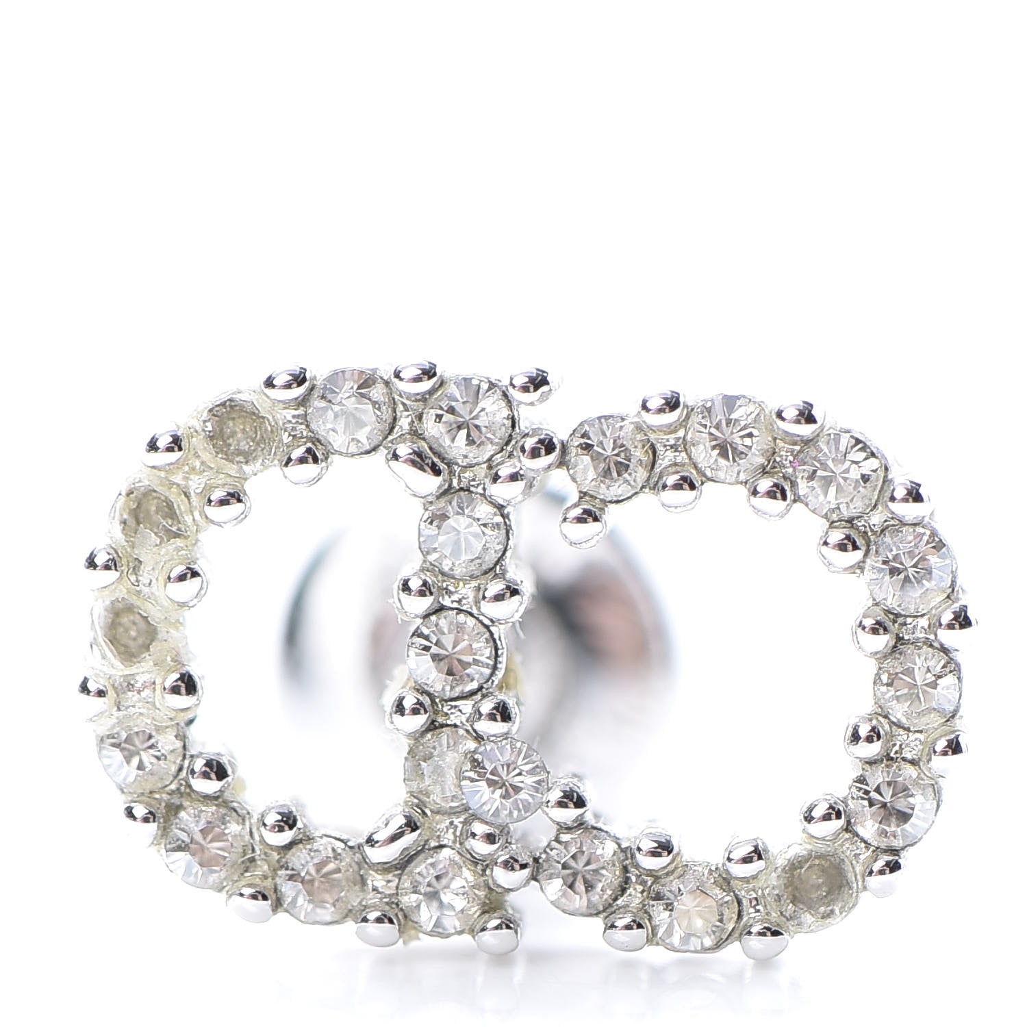 Christian Dior Crystal Clair D Lune Earrings Silver 4 of 5