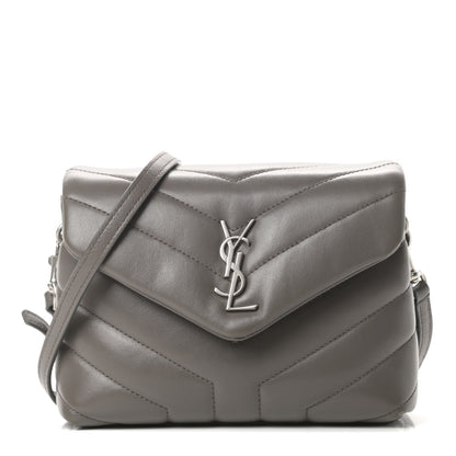 Saint Laurent Calfskin Y Quilted Monogram Toy Loulou Crossbody Bag Storm 1 of 15