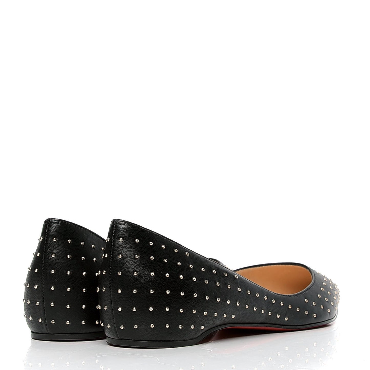 Calfskin Studded Iriza Flats 37 Black