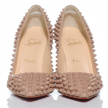 Christian Louboutin Patent Pigalle Spikes 100 Pumps 36.5 Nude 3 of 7