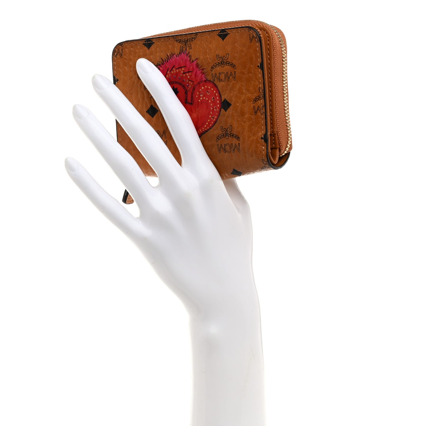 Visetos New Year Series Rooster Mini Zip Around Wallet Cognac