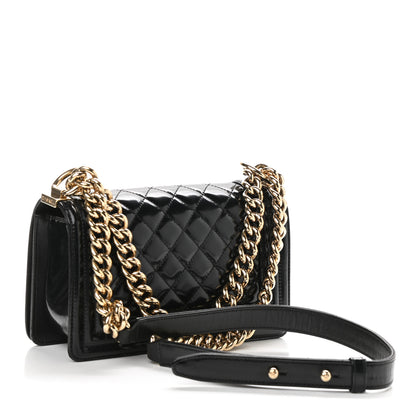 Chanel Iridescent Glazed Calfskin Quilted Small Boy Flap Black 2 of 9