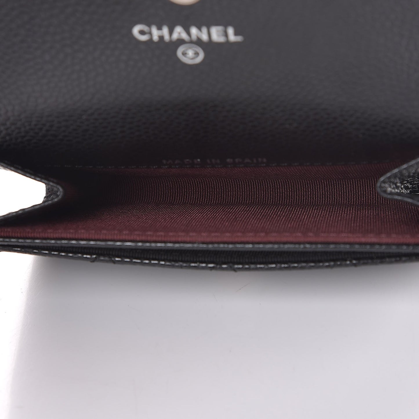 Caviar Quilted Flap Card Holder Black