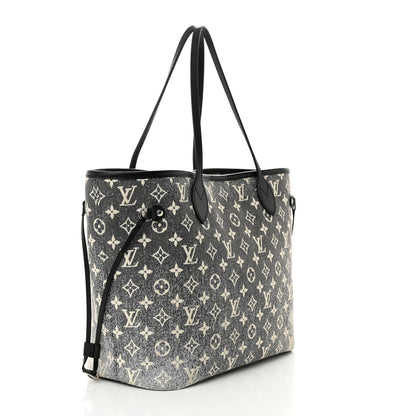 Louis Vuitton Denim Monogram Jacquard Neverfull MM Grey 4 of 10