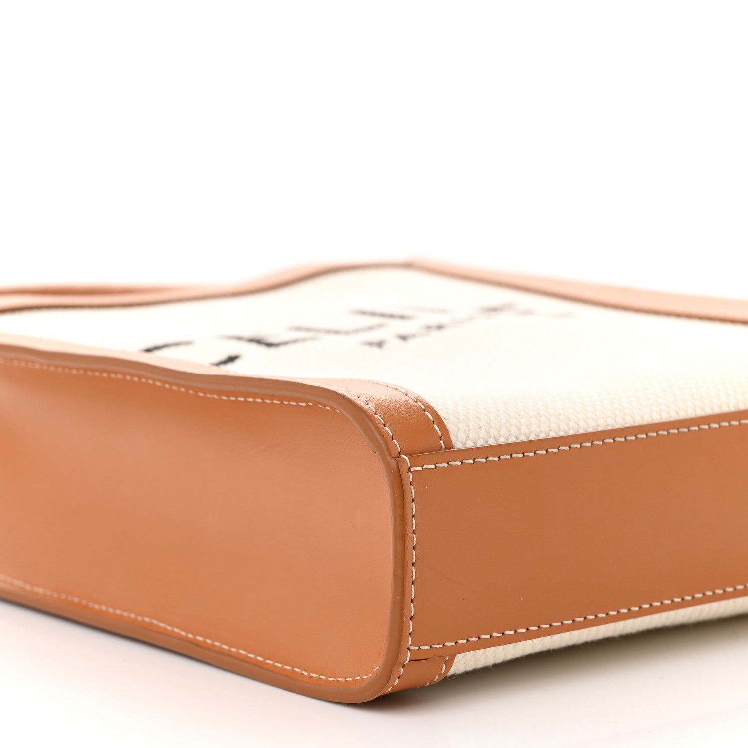 Celine Canvas Calfskin Mini Vertical Cabas Natural Tan 8 of 10