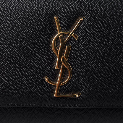 Saint Laurent Grain De Poudre Small Monogram Kate Satchel Black 9 of 10