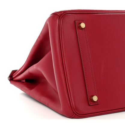 Hermes Tadelakt Ghillies Birkin 35 Rubis 9 of 12