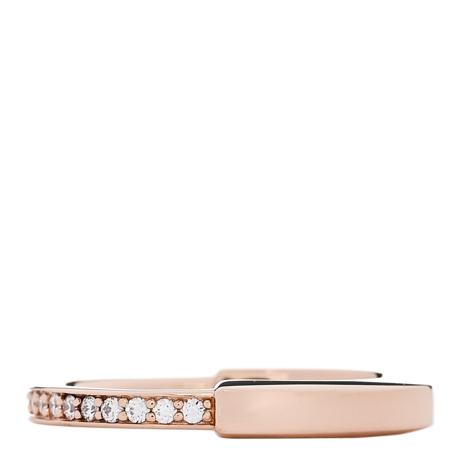 Tiffany 18K Rose Gold Diamond Lock Ring 49 5 3 of 5