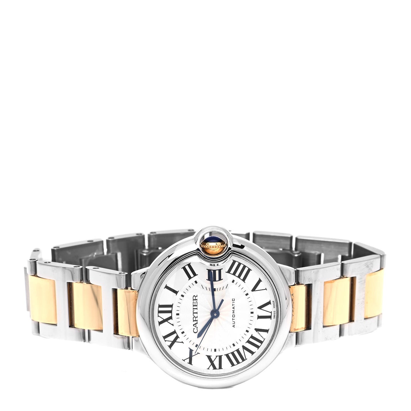 Stainless Steel 18K Yellow Gold 36mm Ballon Bleu De Cartier Automatic Watch
