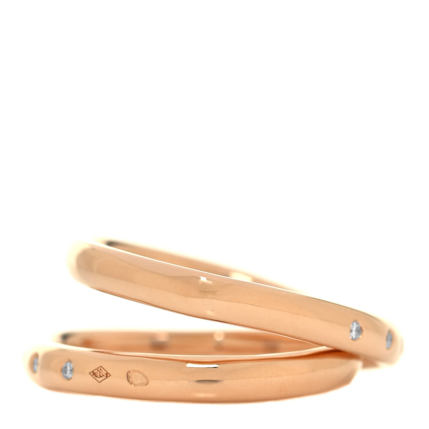 Hermes 18K Rose Gold Diamond Vertige Coeur Ring 52 6 3 of 6