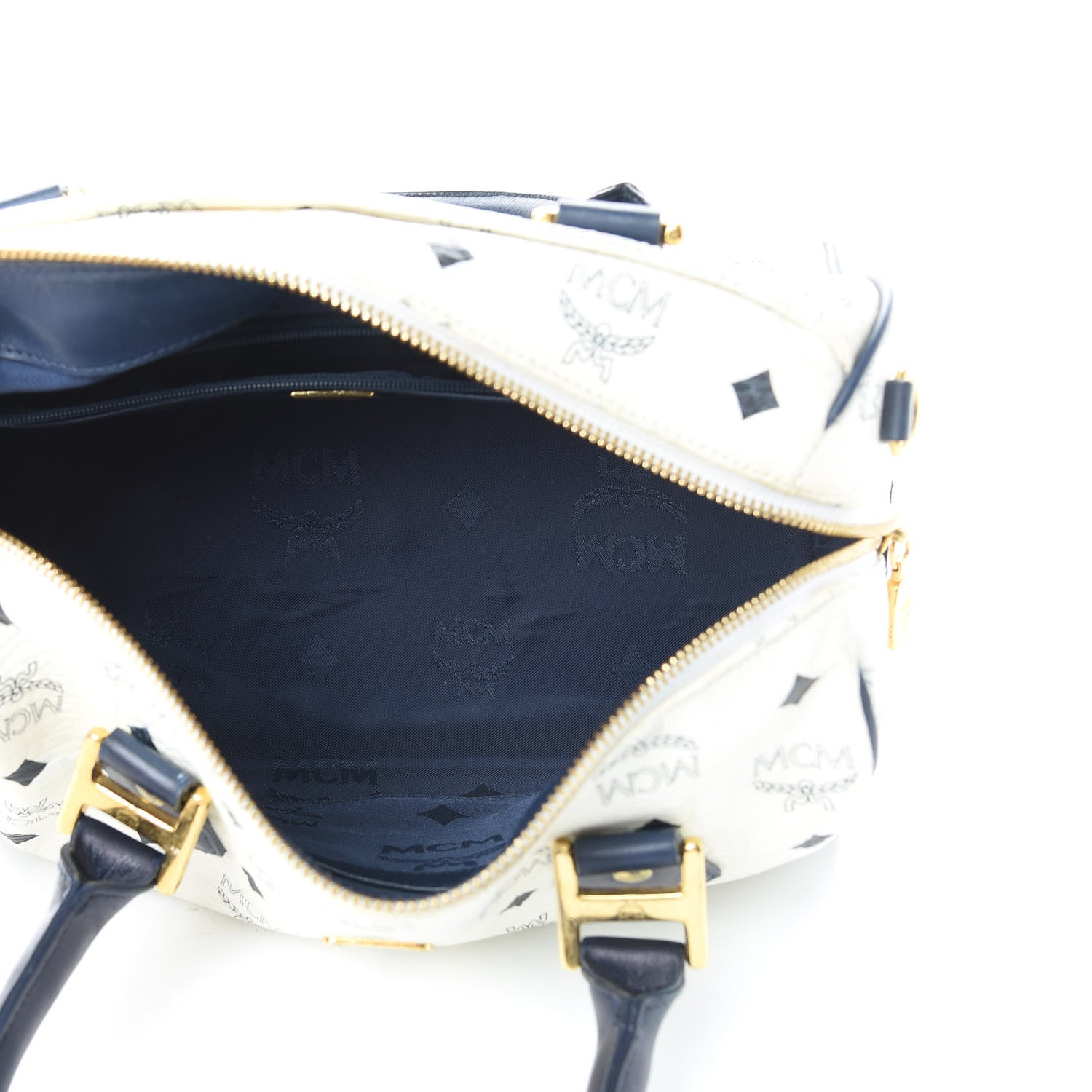 MCM Visetos Boston Satchel White 5 of 14