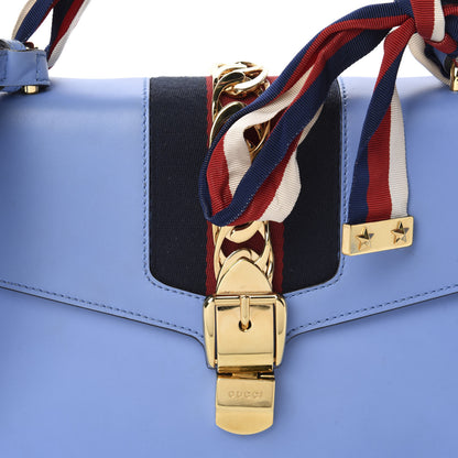 Gucci Calfskin Small Sylvie Shoulder Bag Clear Sky Blue 10 of 10