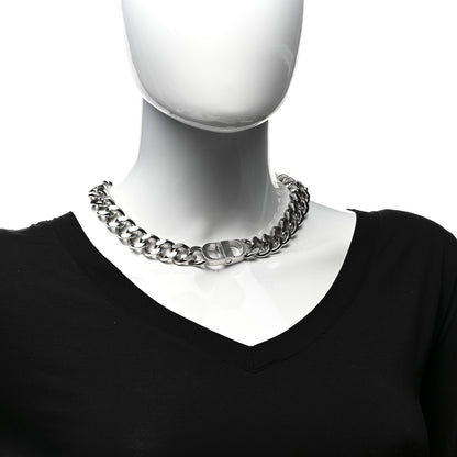 Christian Dior Brass CD Icon Chain Link Necklace Silver 2 of 4